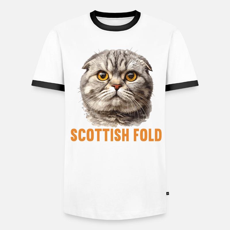 Scottish Fold Kitten Scottish Fold chat T-shirt contrasté Homme