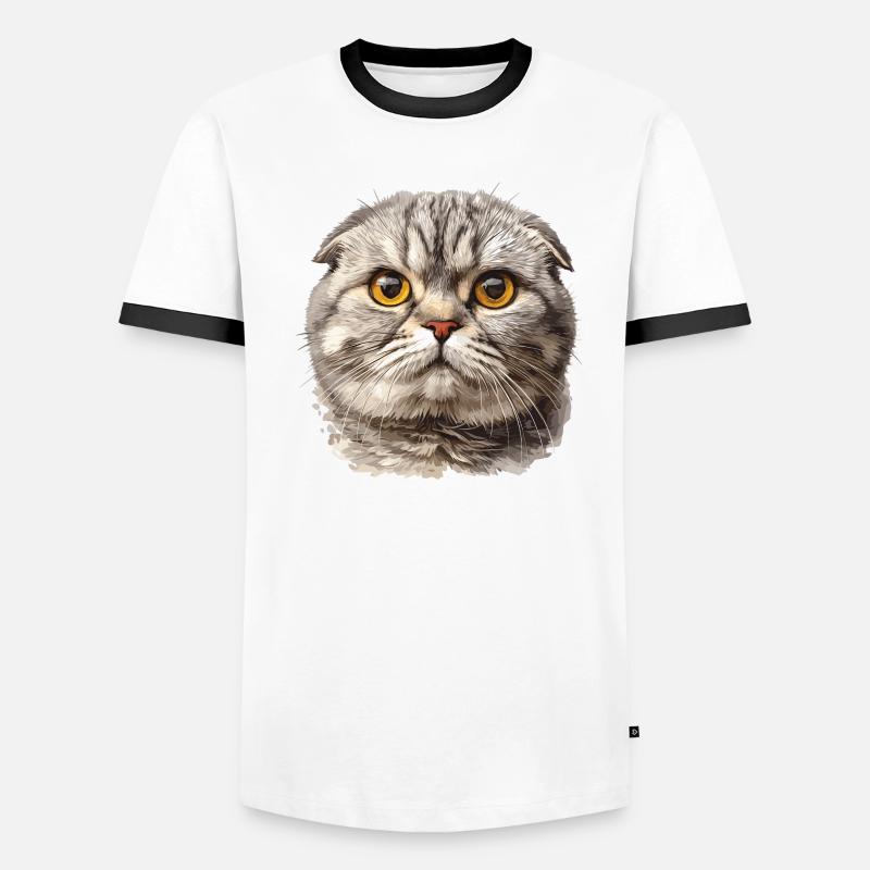 Scottish Fold Kitten Scottish Fold chat T-shirt contrasté Homme