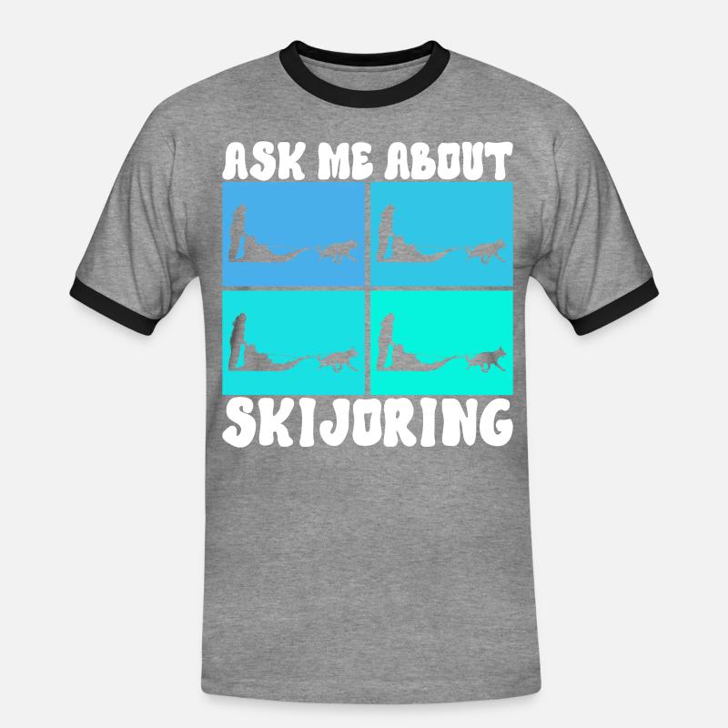 Sledding Sled dogs - Men's Ringer Shirt - heather grey/black