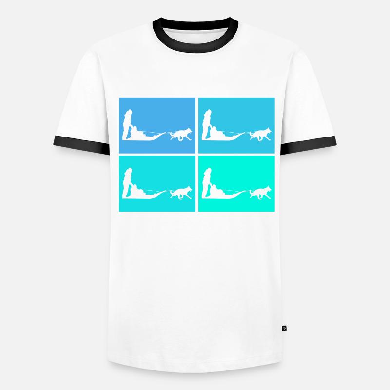 Traîneau Chiens de traîneau T-shirt contrasté Homme