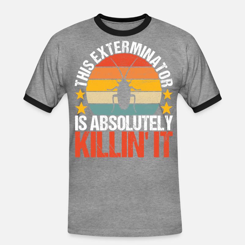 Schädlingsbekämpfung Kammerjäger - Männer Kontrast-T-Shirt - Grau meliert/Schwarz