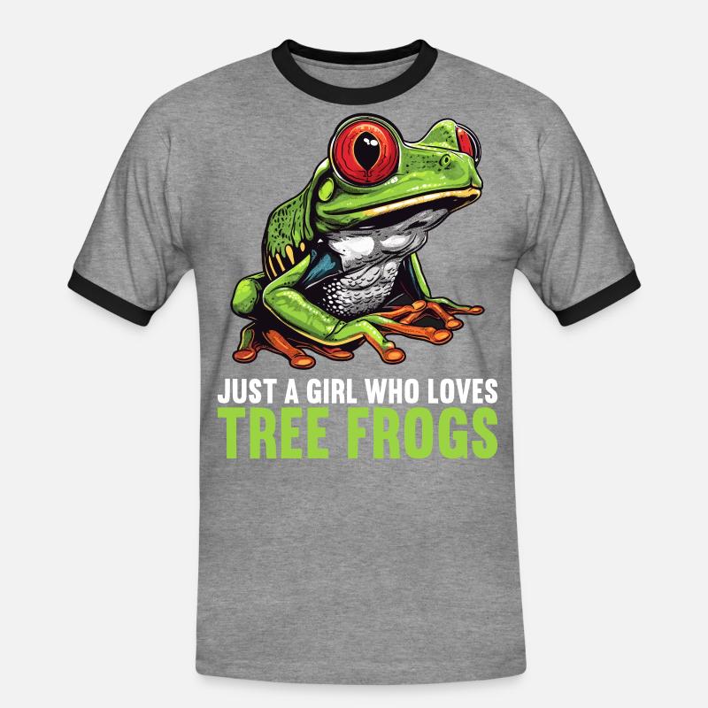 Tree Frog Baumfrösche Baumfrosch - Männer Kontrast-T-Shirt - Grau meliert/Schwarz