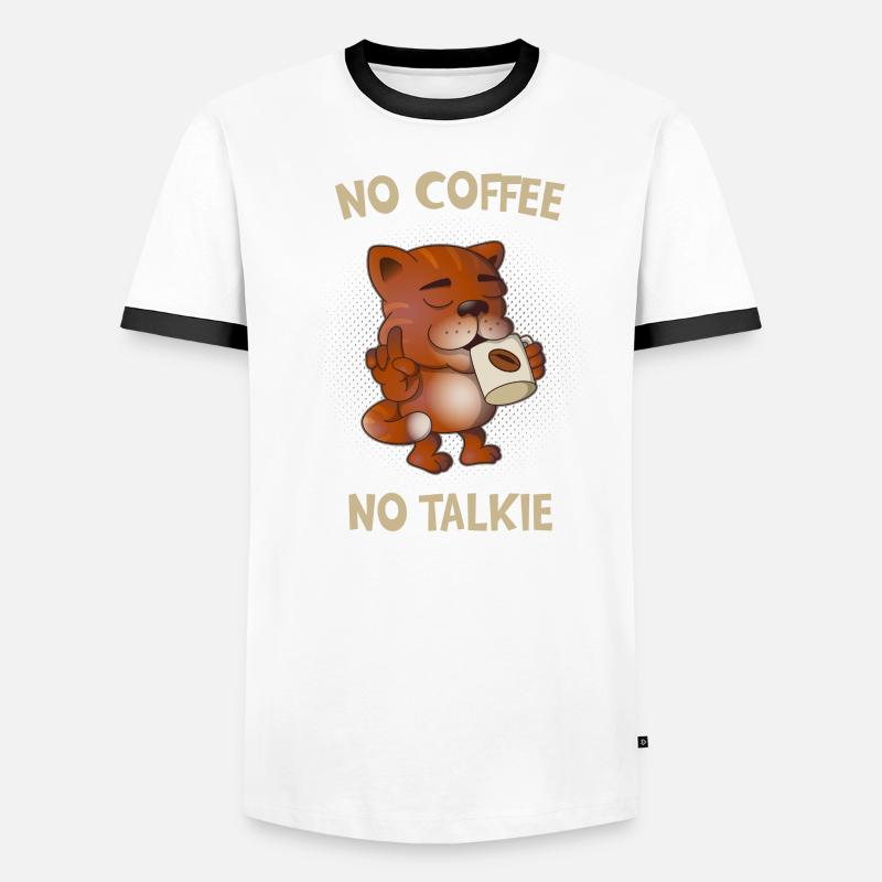 Pas de café Pas de Smaltalk Drôle de chat T-shirt contrasté Homme