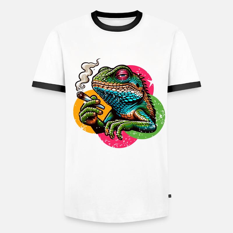 Highdechse Eidechse Reptilien Männer Kontrast-T-Shirt