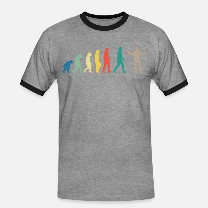 Bartender Mixologist Evolution - Männer Kontrast-T-Shirt - Grau meliert/Schwarz