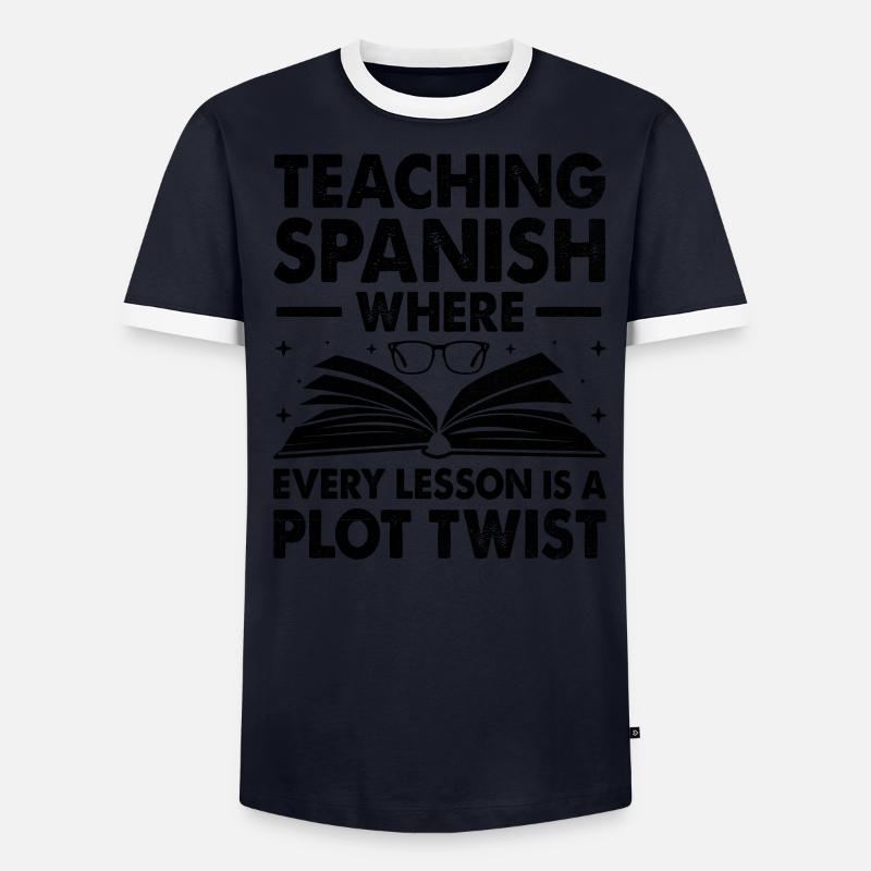 Professeur de langues étrangères École Professeurs de langues T-shirt contrasté Homme