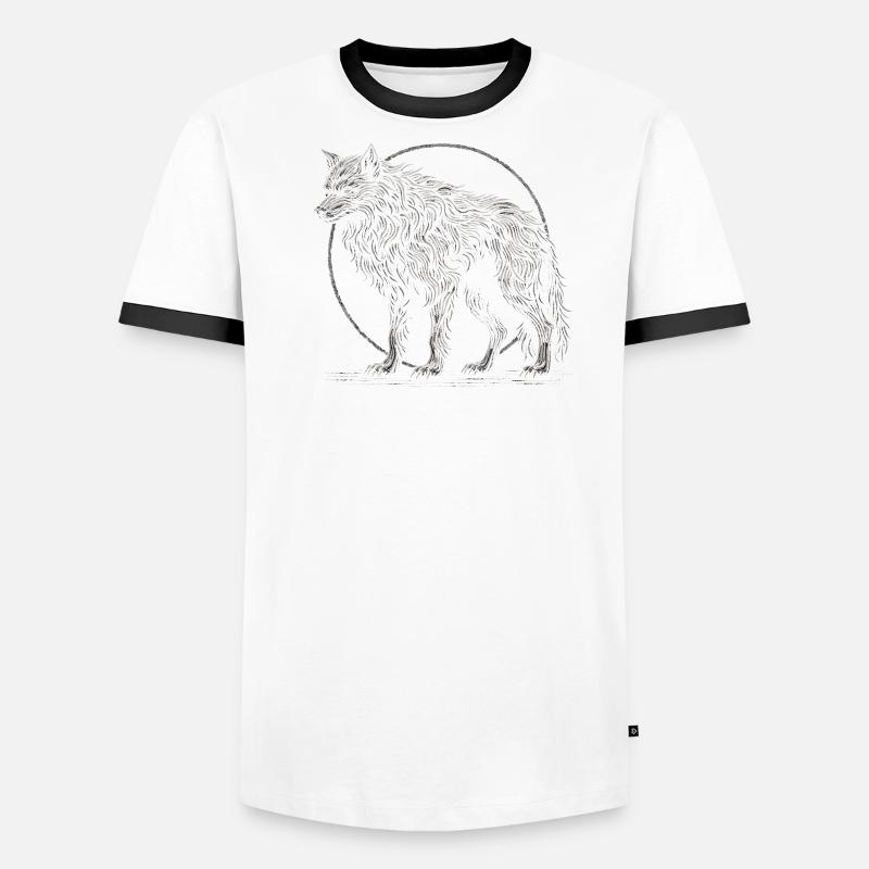 Strong Wolf Circle Männer Kontrast-T-Shirt