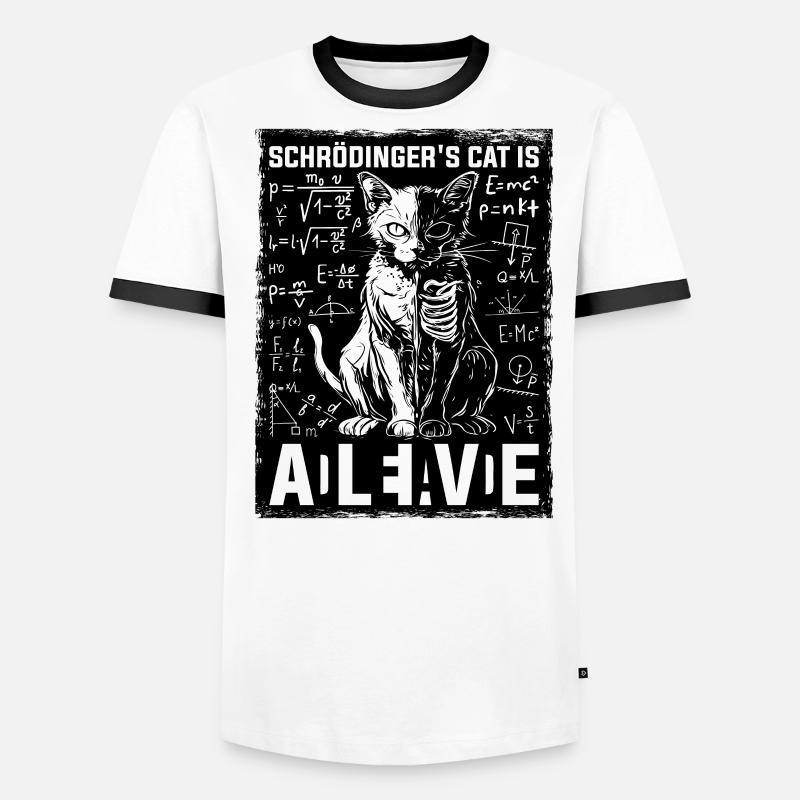 Le chat de Schrödinger est mort et vivant T-shirt contrasté Homme
