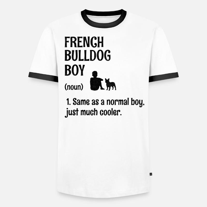 Bouledogue français garçon comme un garçon normal Juste beaucoup T-shirt contrasté Homme