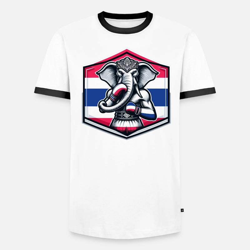 Drôle Muay Thai Boxe Eléphant Boxe T-shirt contrasté Homme