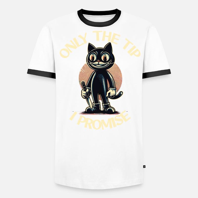 Lustiger Katzen Spruch only The Tip Psycho Katze Männer Kontrast-T-Shirt