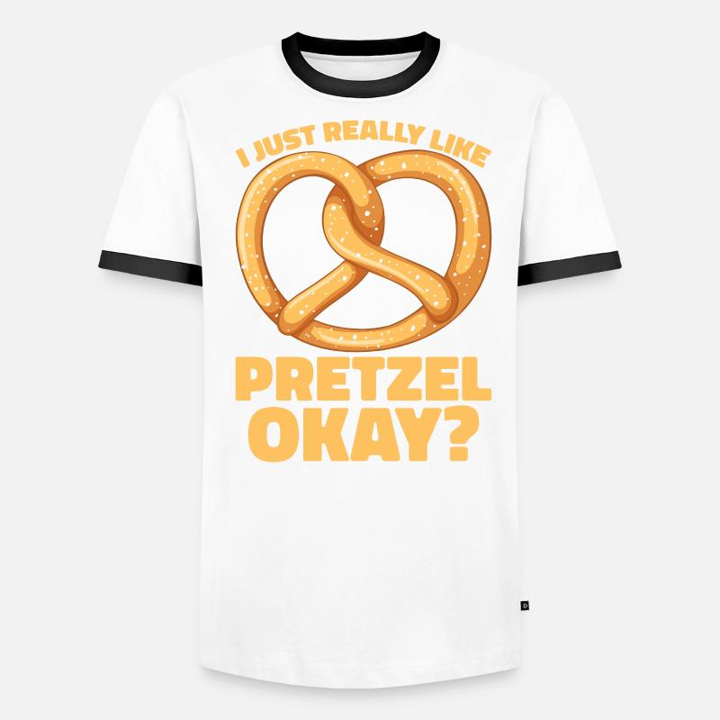 Bretzel Brezeln Bäcker Backwaren Männer Kontrast-T-Shirt