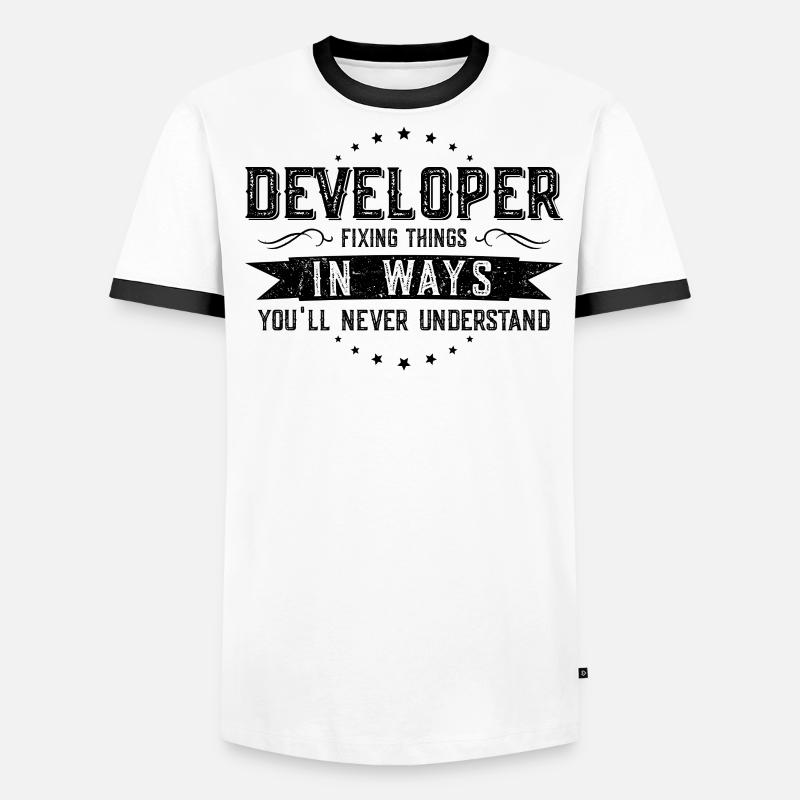 Developer Colleagues Gift Profession Saying Funny Men's Ringer Shirt