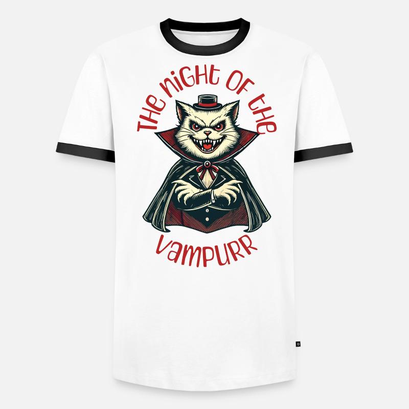Chat vampire La nuit du vampire T-shirt contrasté Homme