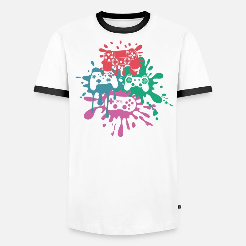 Pixel Controller – Conception de jeu rétro T-shirt contrasté Homme