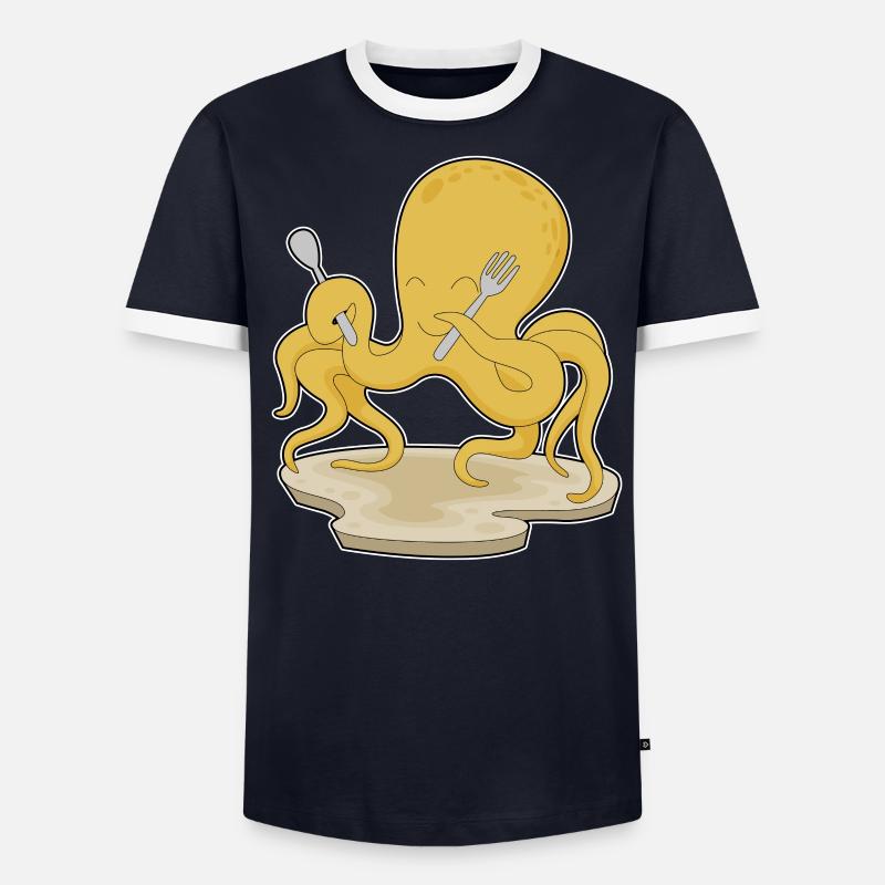 Octopus Spoon Fork - Men's Ringer Shirt - undefined