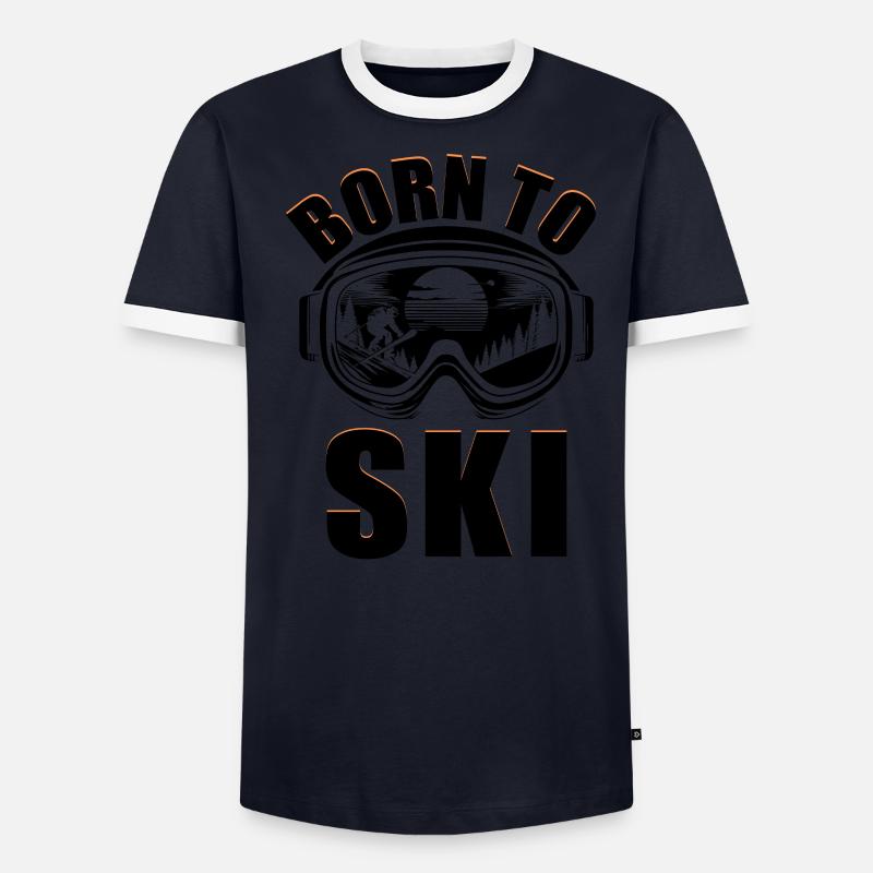 Born To Ski Sci Sciatore Sport invernali Sci - Maglietta Contrast da uomo - undefined