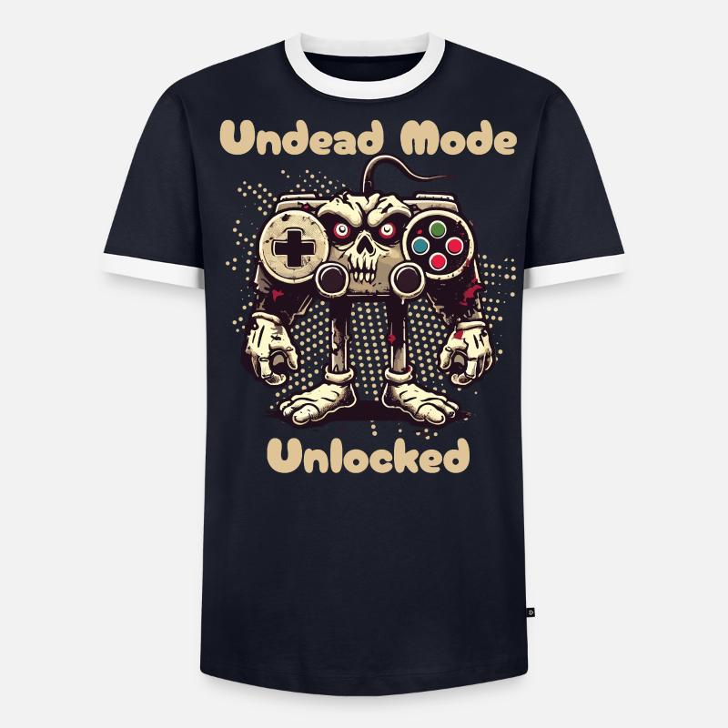 Zombie Gaming Controller Mode Unleashed - Men's Ringer Shirt - undefined