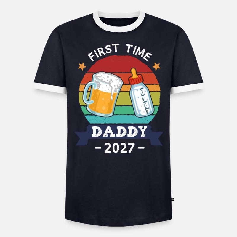First Time Daddy 2027 - Men's Ringer Shirt - undefined
