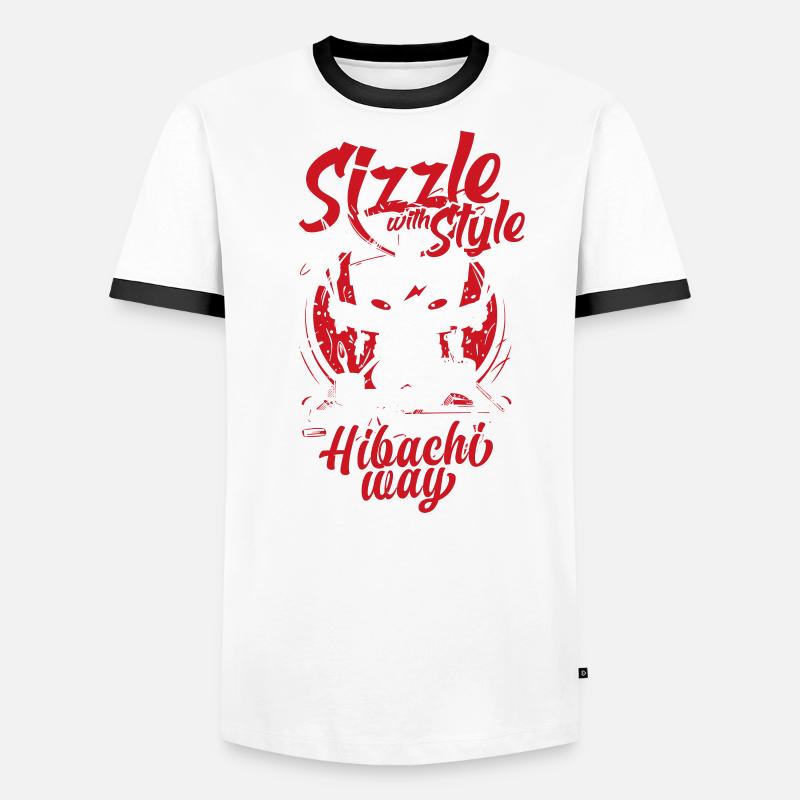 Hibachi grésille avec style T-shirt contrasté Homme