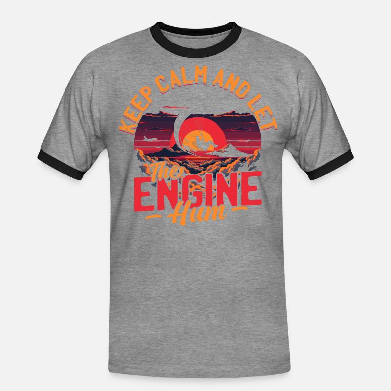 Paramotoring paramotor - Men's Ringer Shirt - heather grey/black