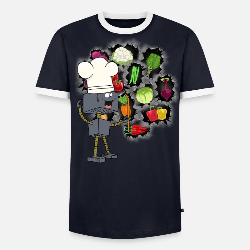 Robot Chef Cooks Cook Kitchen Culinary Arts Men's Ringer Shirt