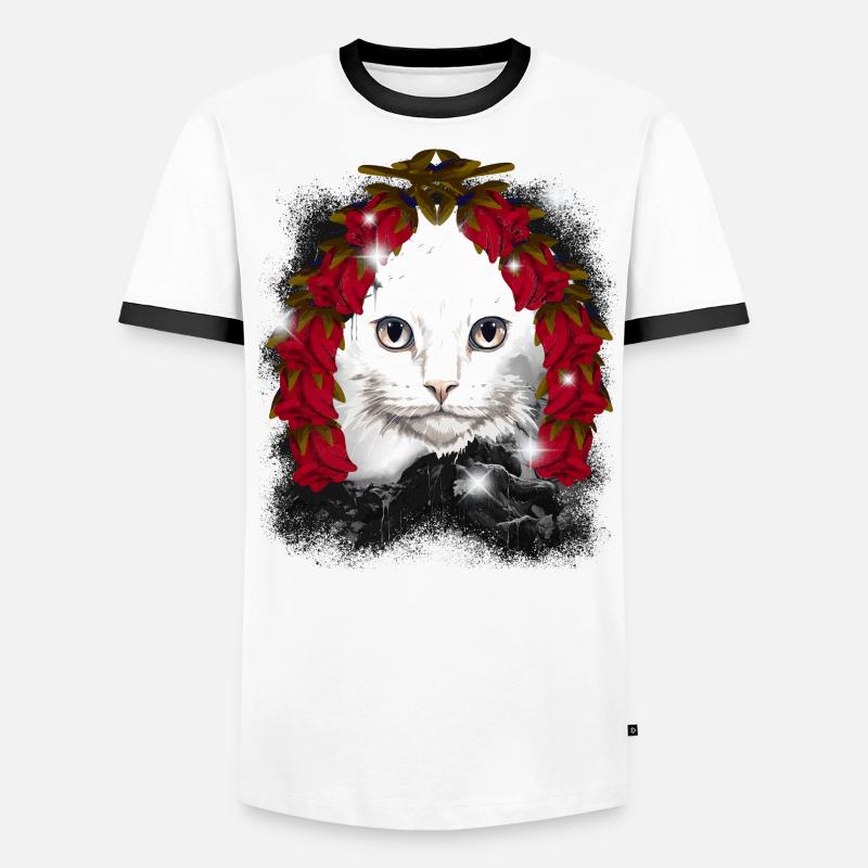 Weihnachtsgeschenk Katze Märchen Märchenfigur Xmas Männer Kontrast-T-Shirt