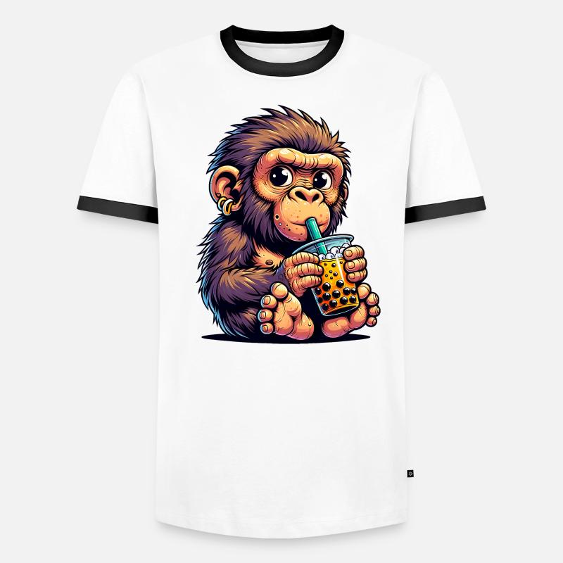 Neanderthal Bubble Tea Men's Ringer Shirt