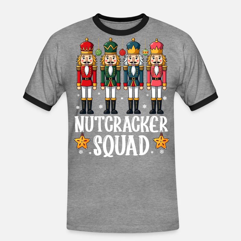 Nutcracker Squad - Männer Kontrast-T-Shirt - Grau meliert/Schwarz
