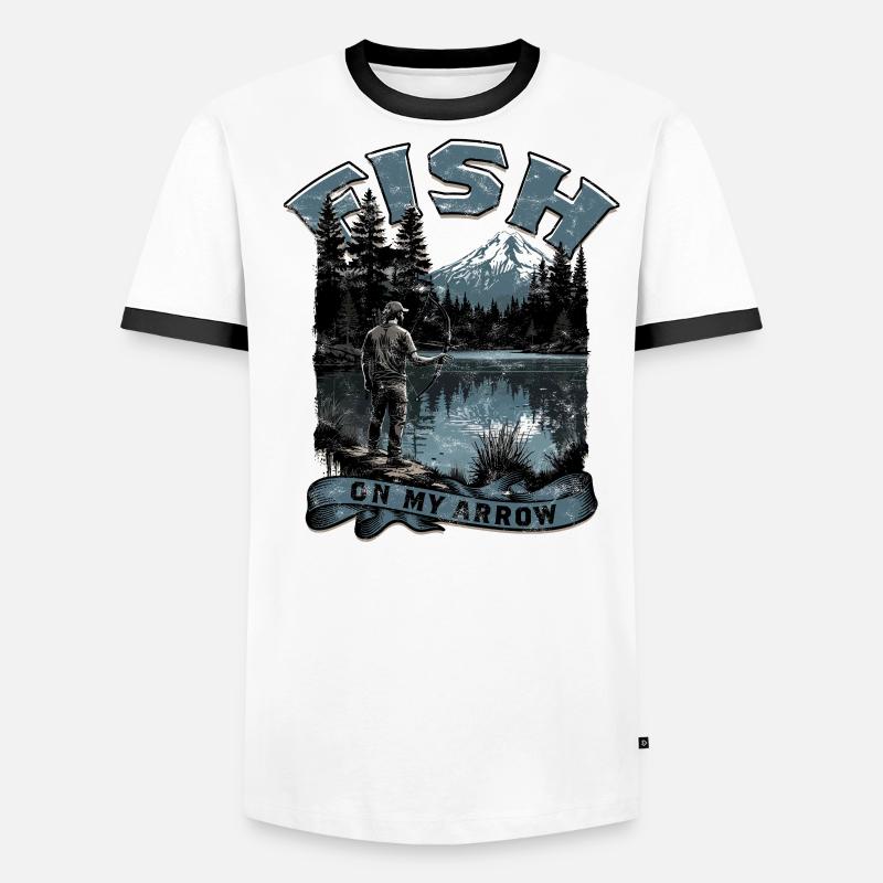 Bogenfischer Bogenfischen Fish On My Arrow Men's Ringer Shirt
