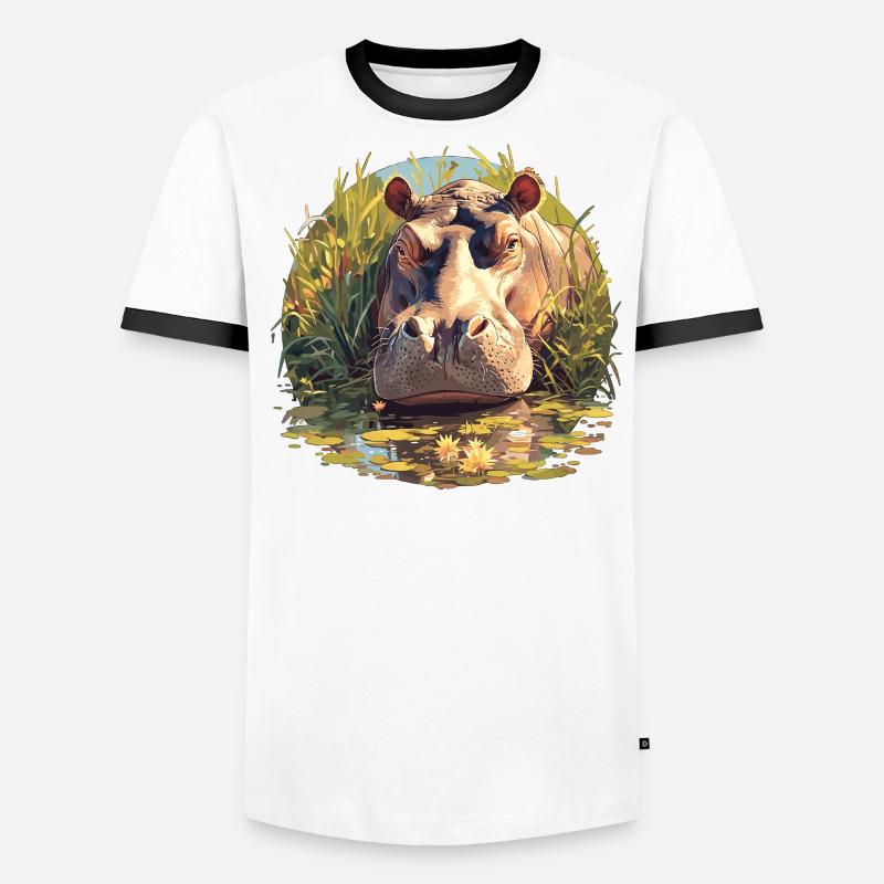 Nilpferd Flußpferd Männer Kontrast-T-Shirt
