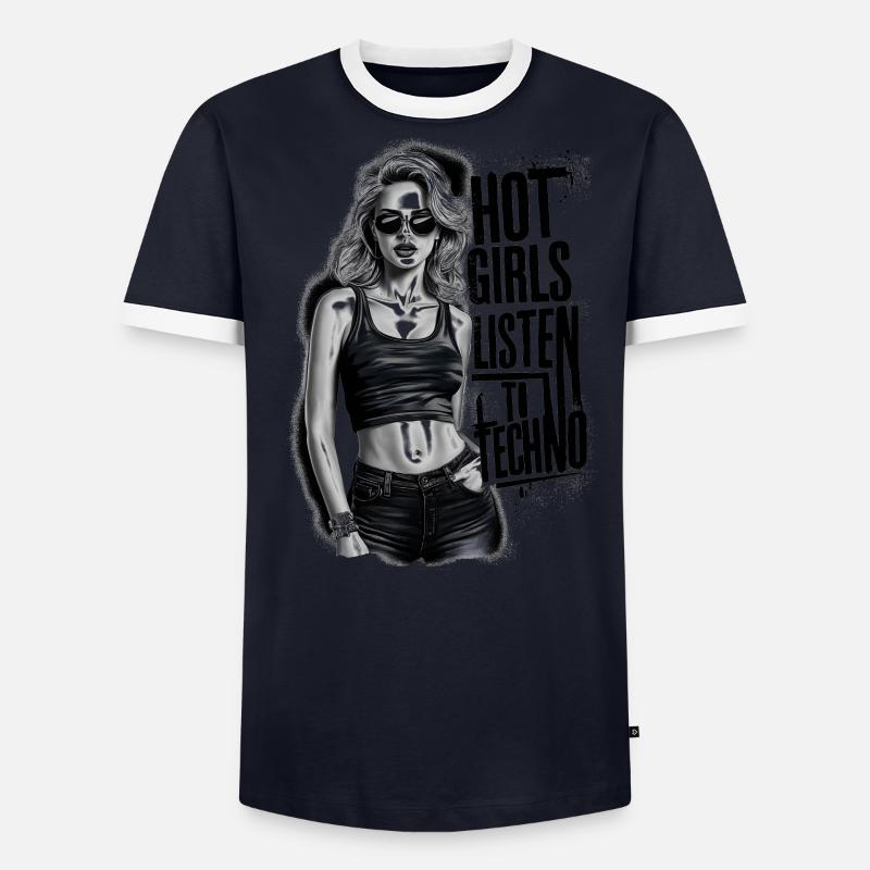 Les filles chaudes écoutent de la techno T-shirt contrasté Homme