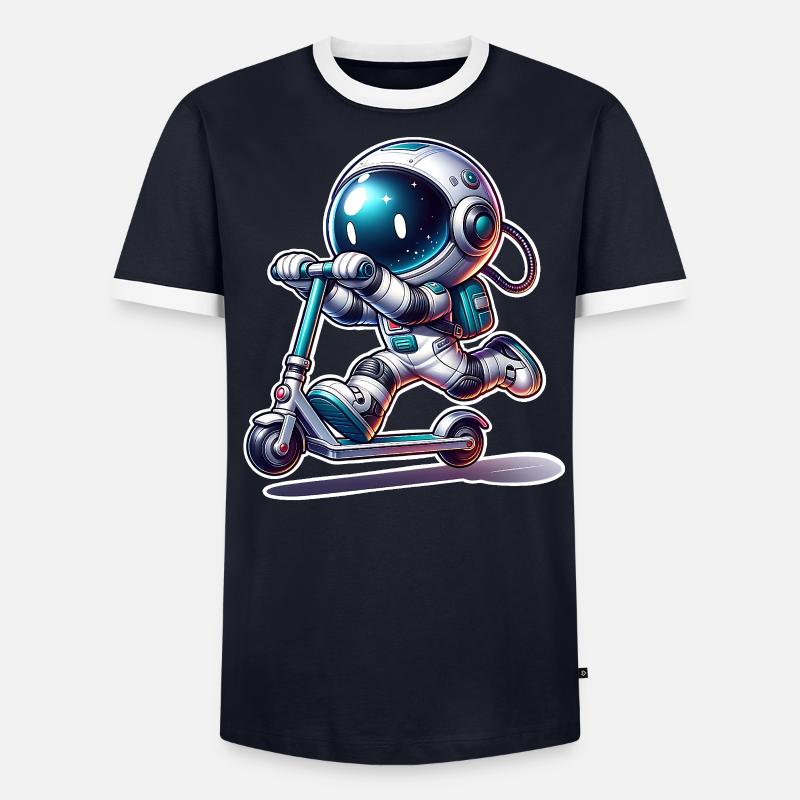 E-Scooter E-Roller Astronaut Scooter - Men's Ringer Shirt - undefined