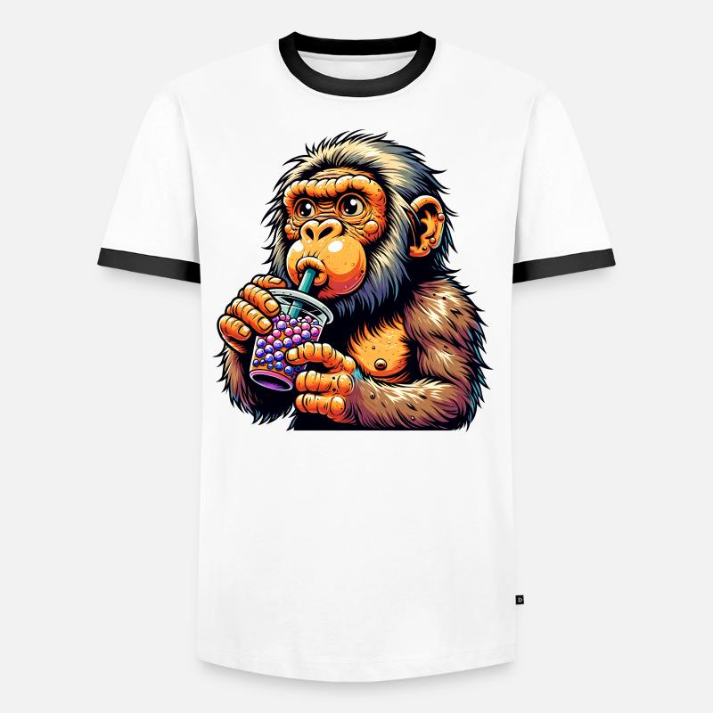 Neanderthal Bubble Tea Men's Ringer Shirt