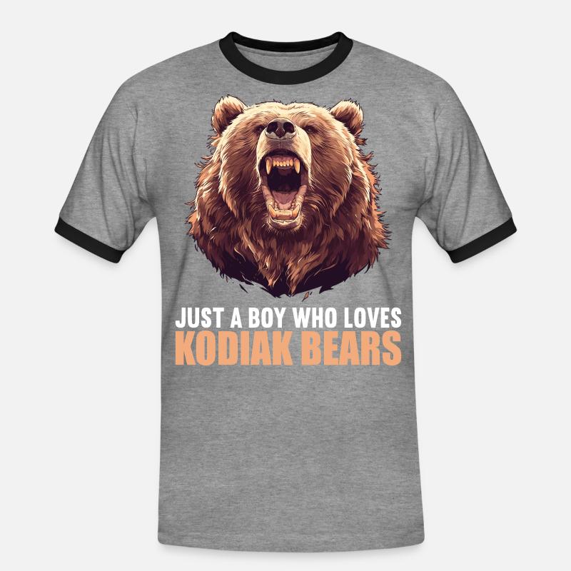 Kodiak Bear Kodiak Bear - Men's Ringer Shirt - heather grey/black