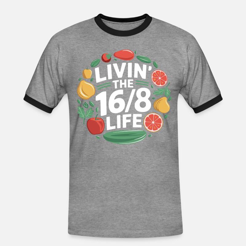 Intermittent fasting Intermittent fasting - Men's Ringer Shirt - heather grey/black