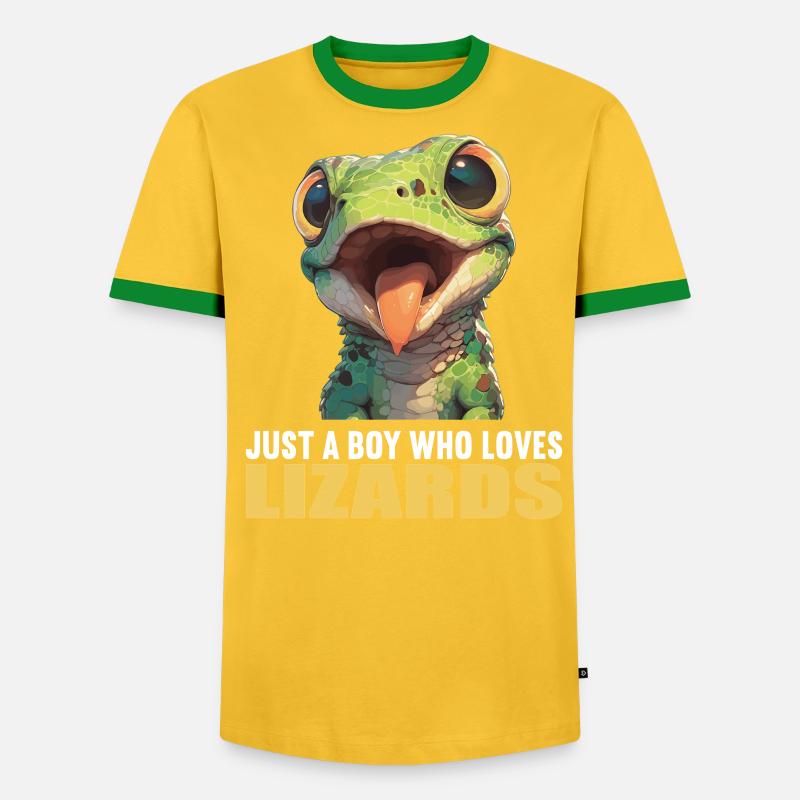 Eidechsen Eidechse - Männer Kontrast-T-Shirt - Grau meliert/Schwarz