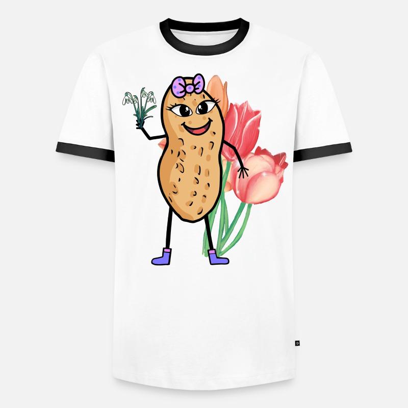 Peanut Spring Flowers Easter Flower Greeting Greeting Men's Ringer Shirt