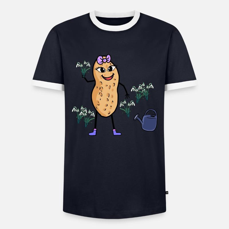 Saison des arachides Mars Printemps Perce-neige T-shirt contrasté Homme