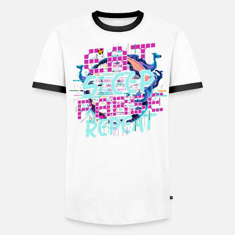 Linguiste computationnel Manger Dormir Analyser Répéter T-shirt contrasté Homme
