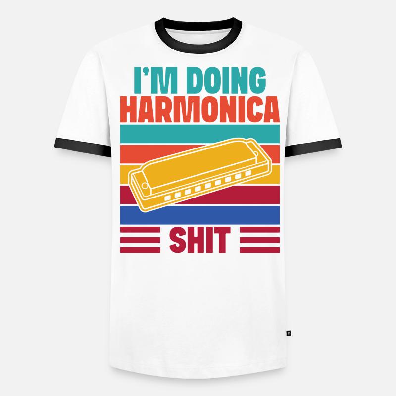 Drôle d’harmoniciste faisant de l’harmonica de merde T-shirt contrasté Homme