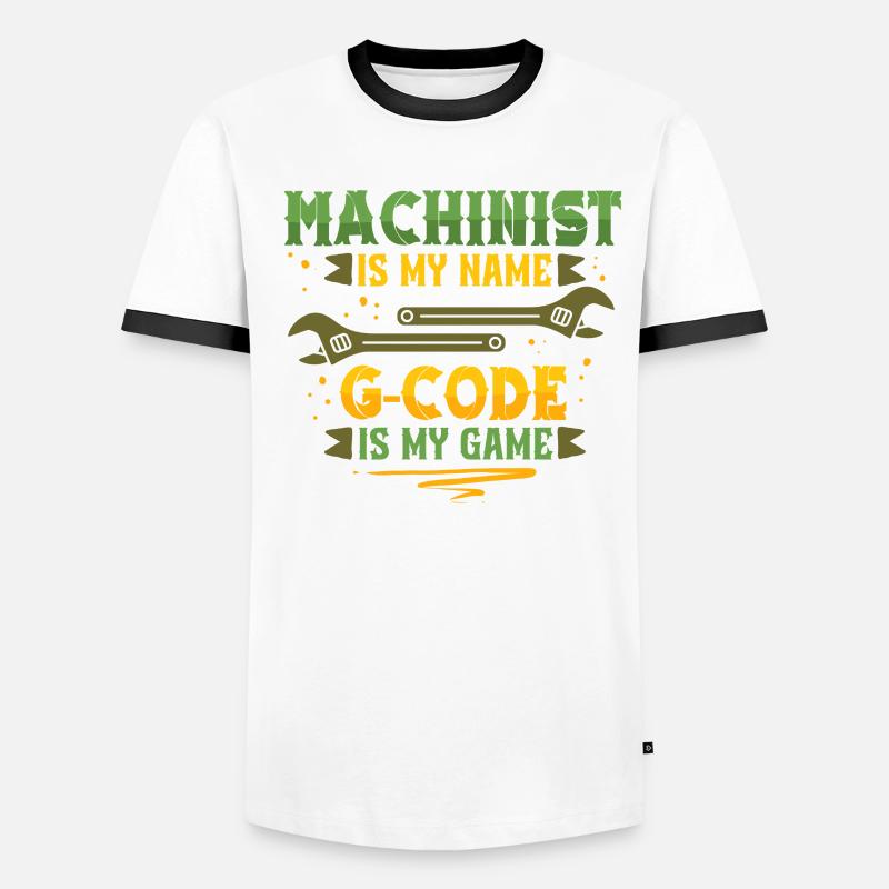 Opérateur de machine de découpe routeur CNC G-code est mon nom T-shirt contrasté Homme