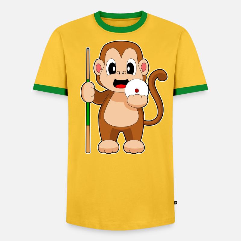 Affe Billiard Queue - Männer Kontrast-T-Shirt - undefined
