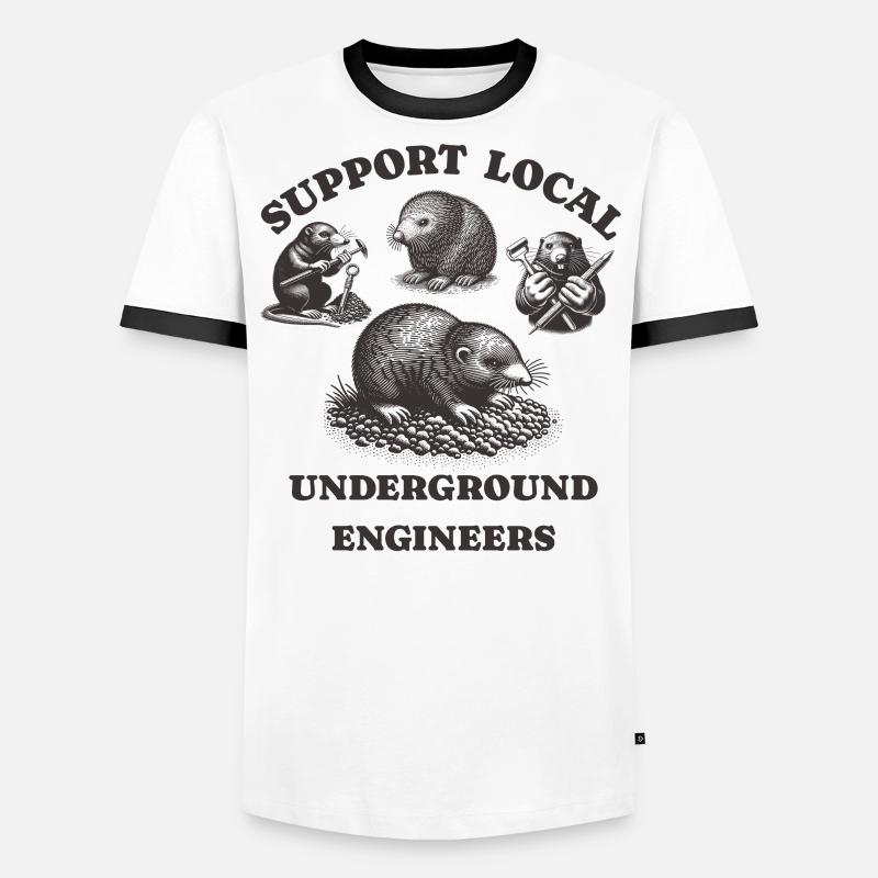 Mole Love Support Local underground engineers Men's Ringer Shirt