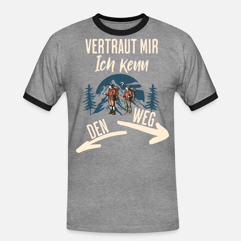 Wander - Men's Ringer Shirt - heather grey/black