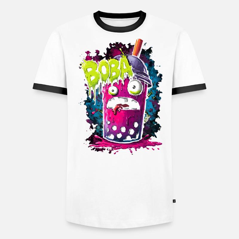 Boba Tea Monster dans le style street graffiti coloré T-shirt contrasté Homme