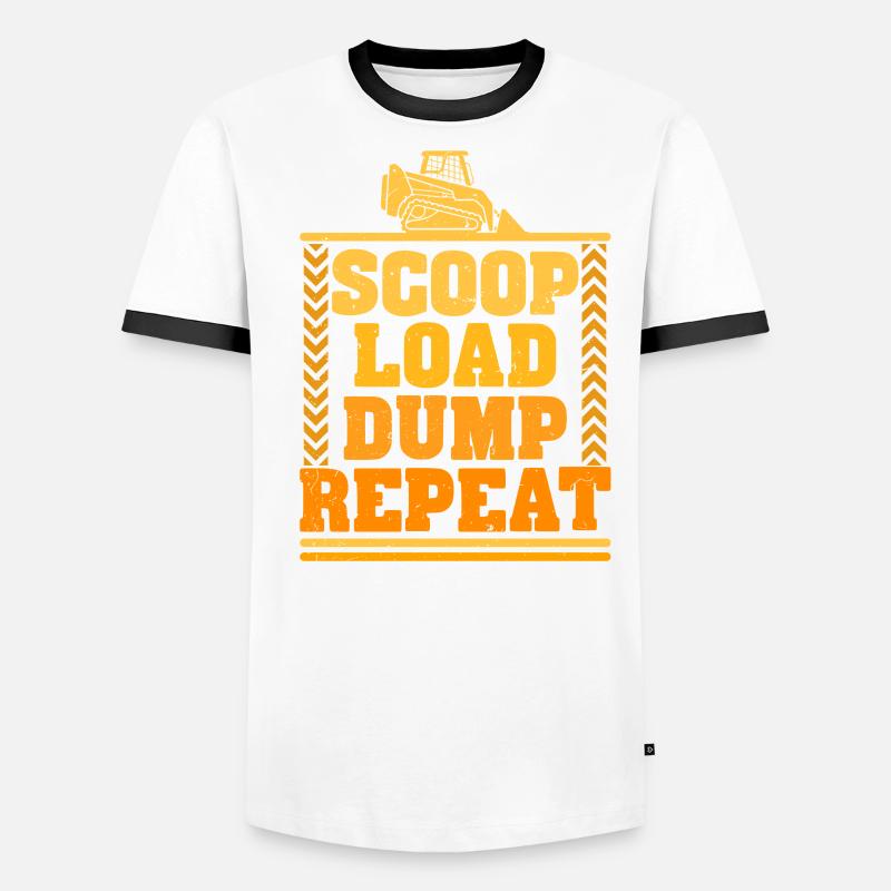 Kompaktlader Skid Steer Operator Scoop Load Dump Men's Ringer Shirt