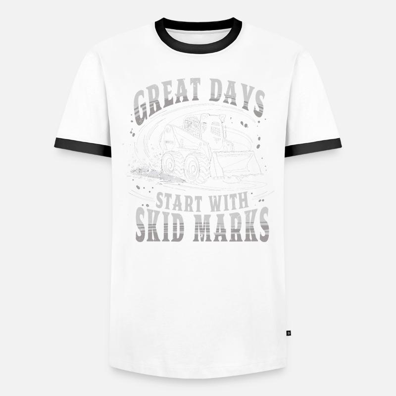 Kompaktlader Skid Steer Operator Skid Marks T-shirt contrasté Homme