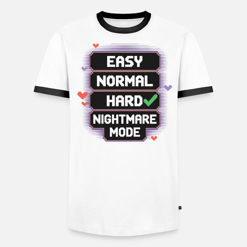Sélectionnez la difficulté : Vie – Mode Cauchemar 8 bits T-shirt contrasté Homme