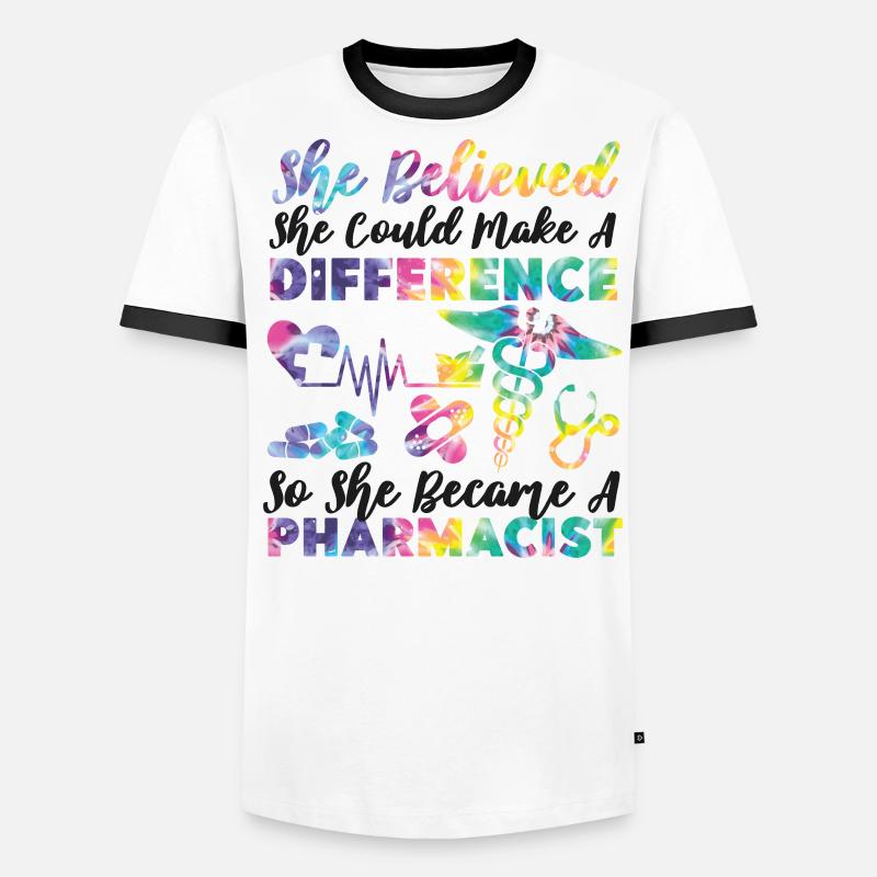 Pharmacy Tech Technician Männer Kontrast-T-Shirt
